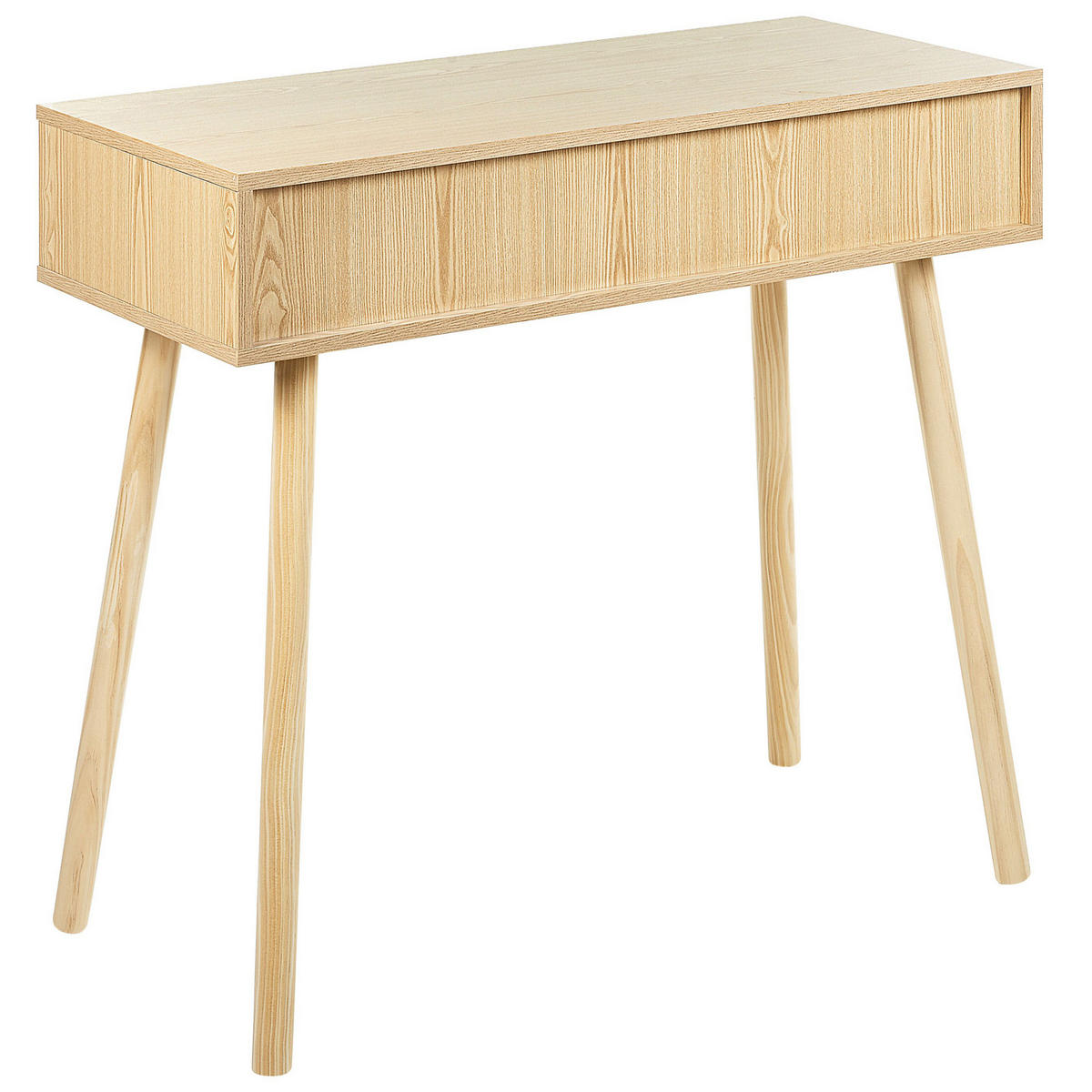 KONSOLENTISCH Rattan hellbraun 2 Schubladen Odell - Hellbraun, Holzwerkstoff (40/88/79cm) - Beliani