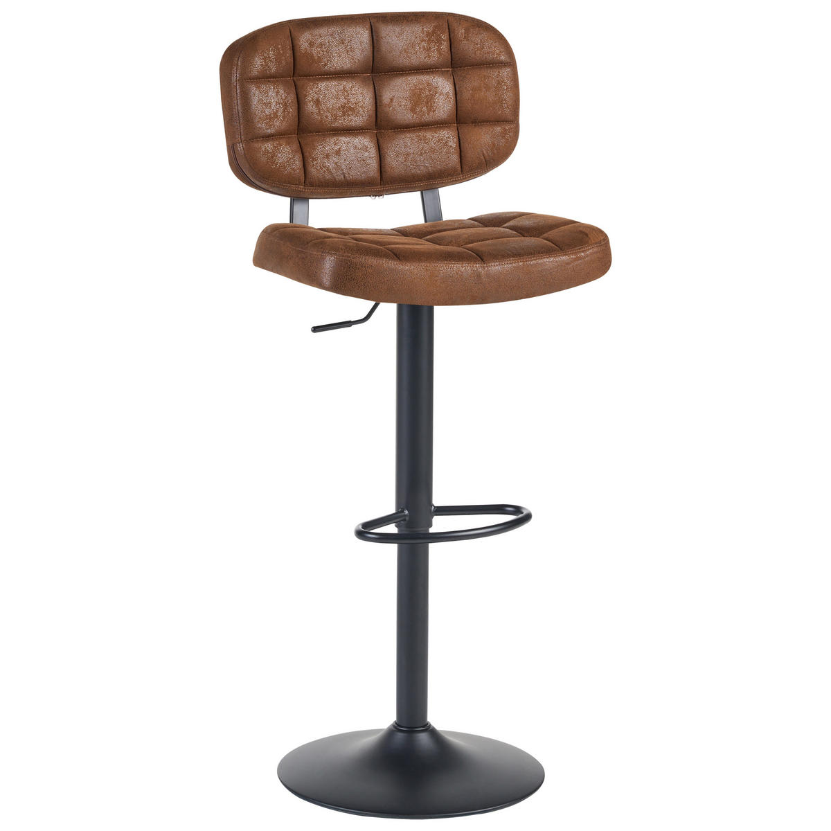 BARHOCKER 2er-Set Kunstwildleder drehbar Braun Tilton - Braun, Textil (49/96/42cm) - Beliani