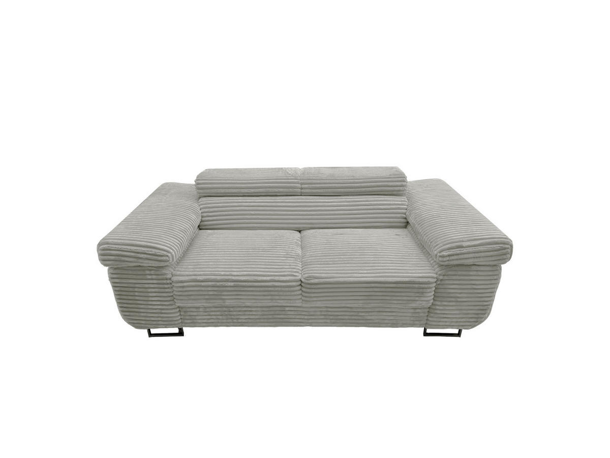 GUSTAW Sitzgarnitur 3+2+1, Schlafsofa 3-Sitzer, Cordbezug Grau - Grau, Textil (225/92/101cm) - KS Home Concept