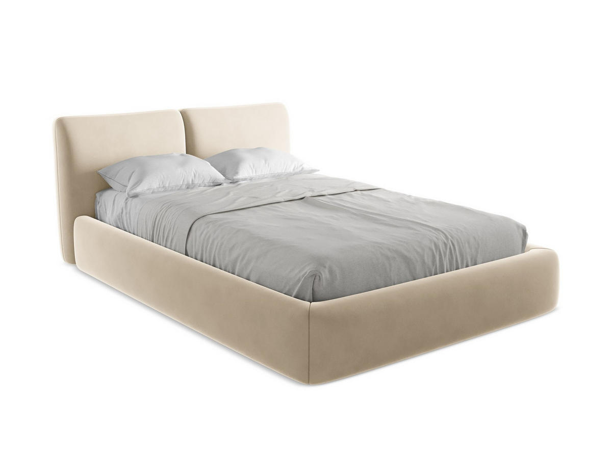 POLSTERBETT mit Bettkasten und Lattenrost 160x228 Beige - Beige/Creme, Kunststoff/Textil (140/200cm) - Makamii