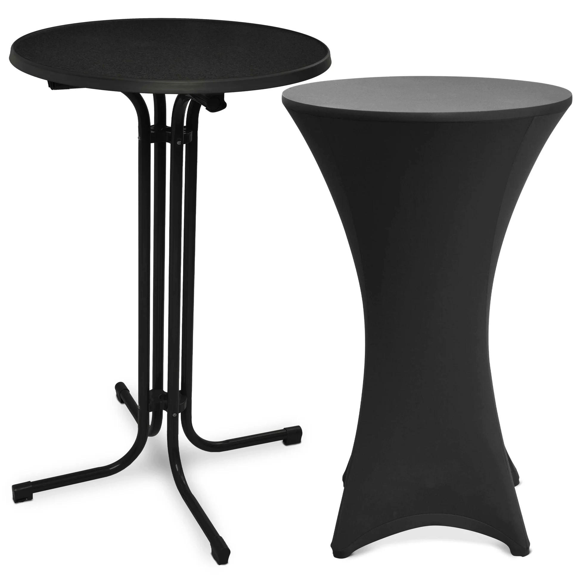Beautissu Stehtisch Schwarz 80x110x80 cm