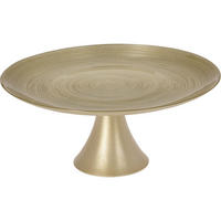 TORTENSTÄNDER aus Glas Golden 28/28/13 cm - Goldfarben, Glas (28/13cm) - Home Styling Collection