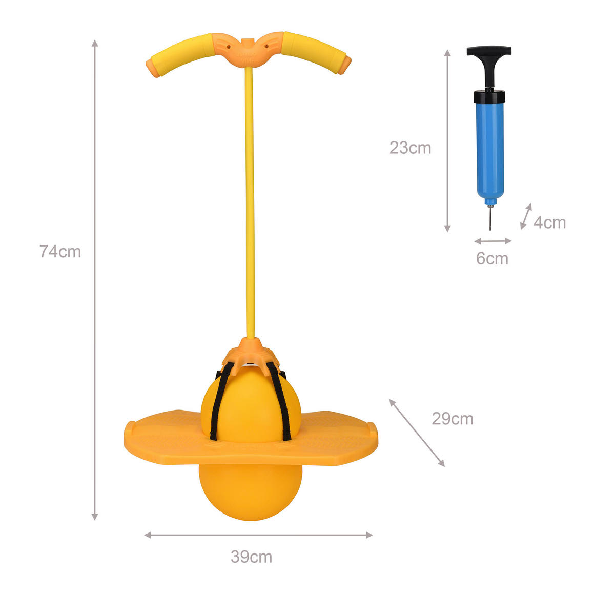 POGO-BALL - Gelb, Kunststoff (39/29cm) - Relaxdays