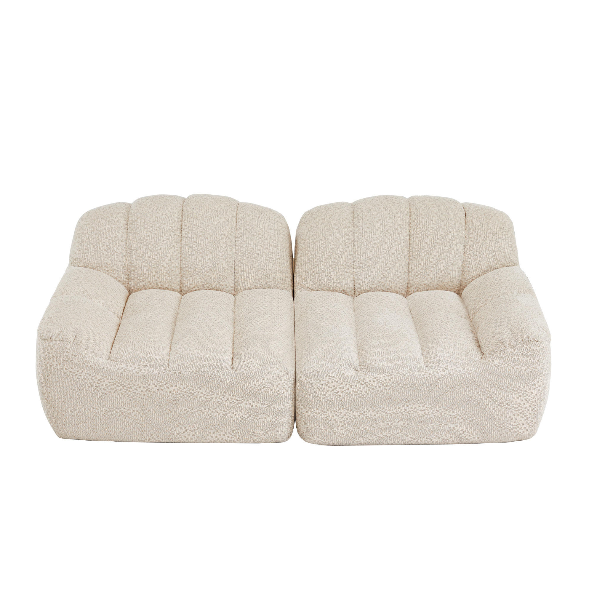 SOFA 210/104/79 cm in Beige Weiß aus Granulierter Fleece - Beige, Textil (104/79/210cm) - Flora Grace