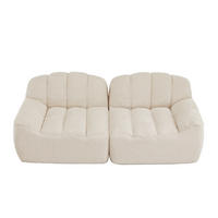 SOFA 210/104/79 cm in Beige Weiß aus Granulierter Fleece - Beige, Textil (104/79/210cm) - Flora Grace