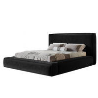 BETT 180x200 - Polsterbett mit Bettkasten und Holzrahmen - Modern Bett - Eleganter Amor-Velvet-Stoff - Kollektion Luna Maxi - Schwarz - Schwarz, Holz/Textil (180/200cm) - Alpi-Möbel
