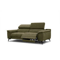 RELAXSOFA FIERO 3-Sitzer mit 1 Relaxfunktion, olivgrün - Schwarz/Olivgrün, Holzwerkstoff/Textil (212/82/103cm) - Courtois Laville