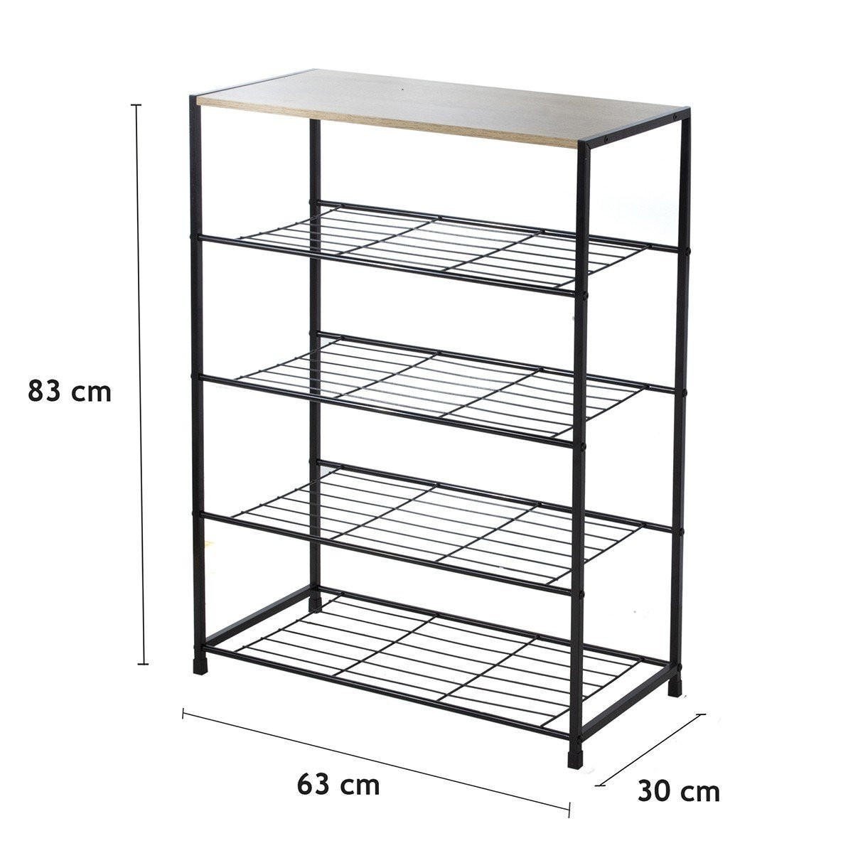 SCHUHREGAL 5-stufig 63/30/83 cm - Apfelbaumfarben, Holzwerkstoff (30/83/63cm) - Calicosy