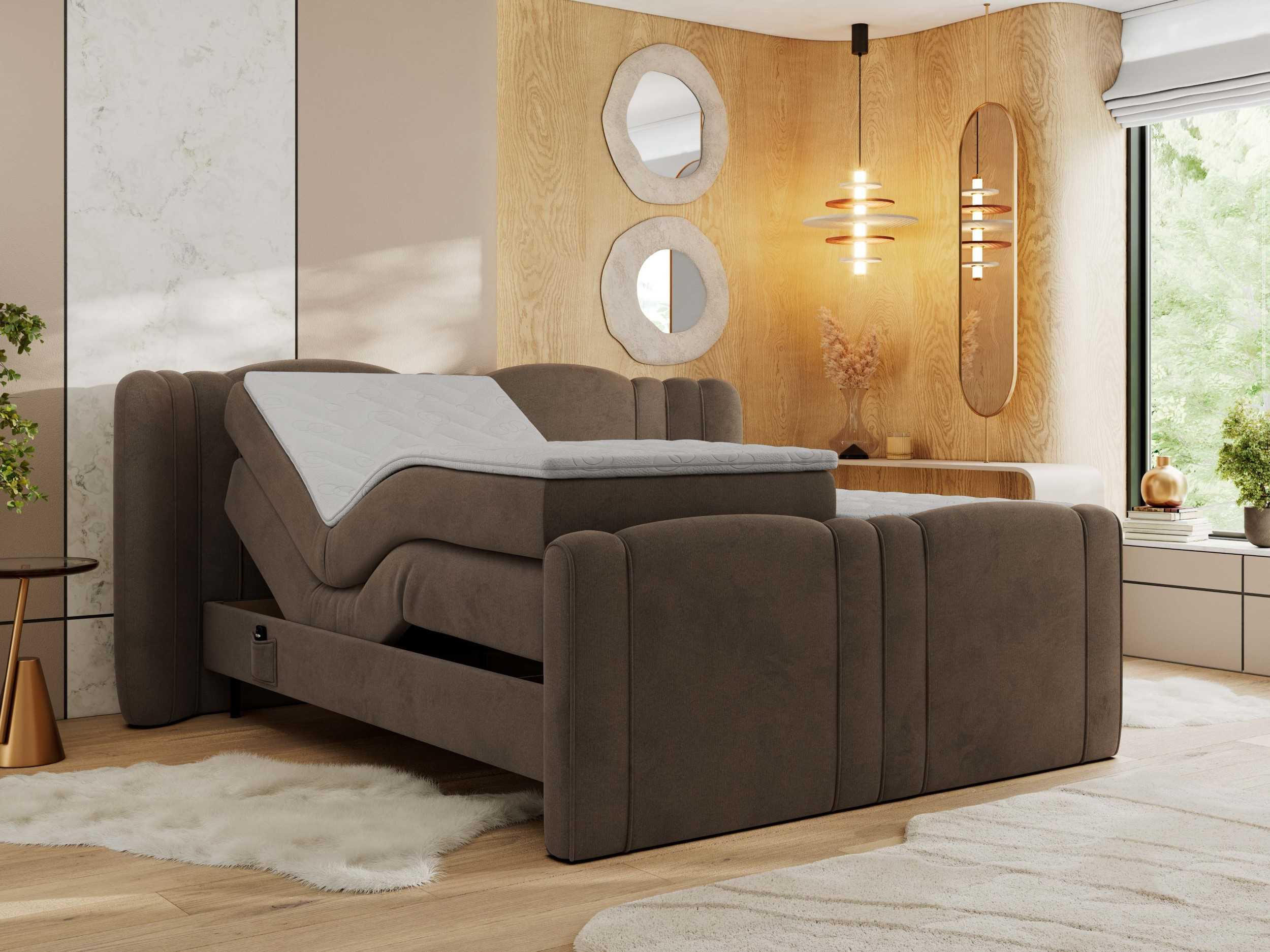 BOXBETT FORTINA 200/200 - Braun Velvet - H4 - Braun, Holz/Textil (200/200cm) - MKS