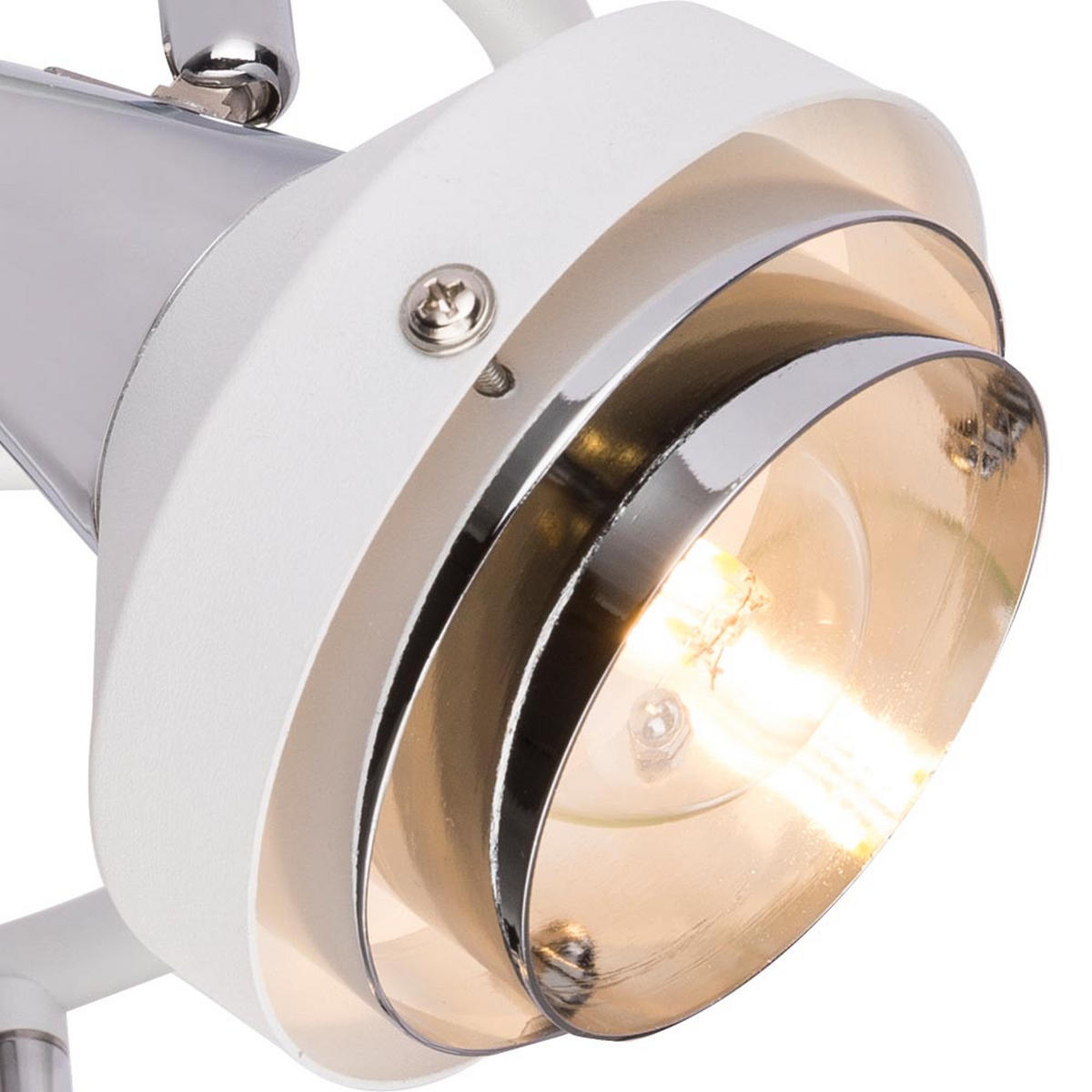 LED DECKENLEUCHTE Rorge Weiß Chrom Metall - Weiß, Metall (25/25/17.5cm) - Globo Lighting