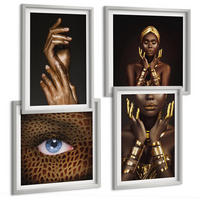 BILDER SET 4er Set - 50x50 cm & 40x60 cm Silberner Rahmen - Künstlerische Porträts von Frauen - Silberfarben, Kunststoff (50/50cm) - TULUP