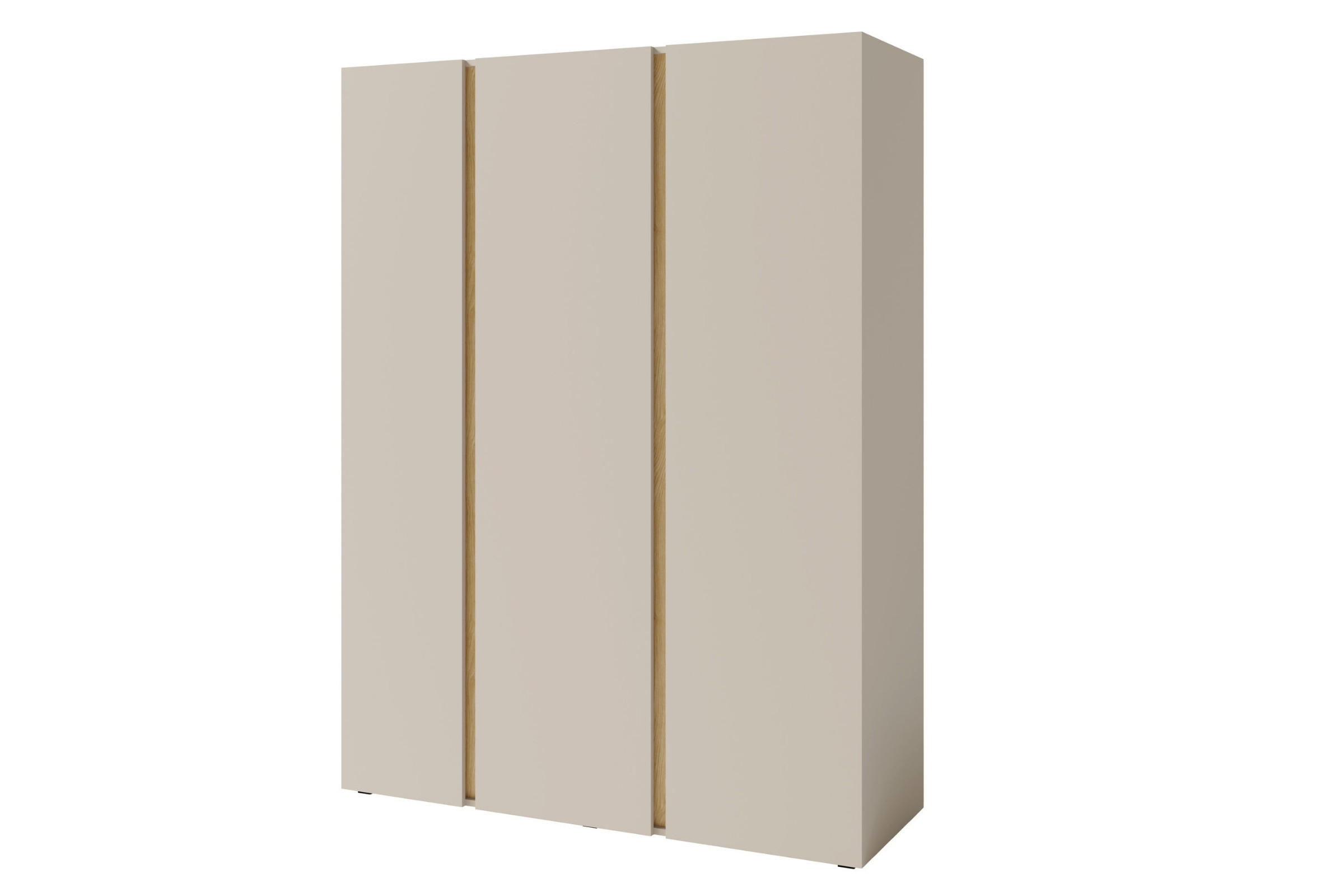 KINDERKLEIDERSCHRANK LIBU 01 dreitürig 145/50/195 in Sandbeige / Geölte Eiche - Eichefarben/Beige, Holzwerkstoff (145/195/50cm) - Deine Möbel 24