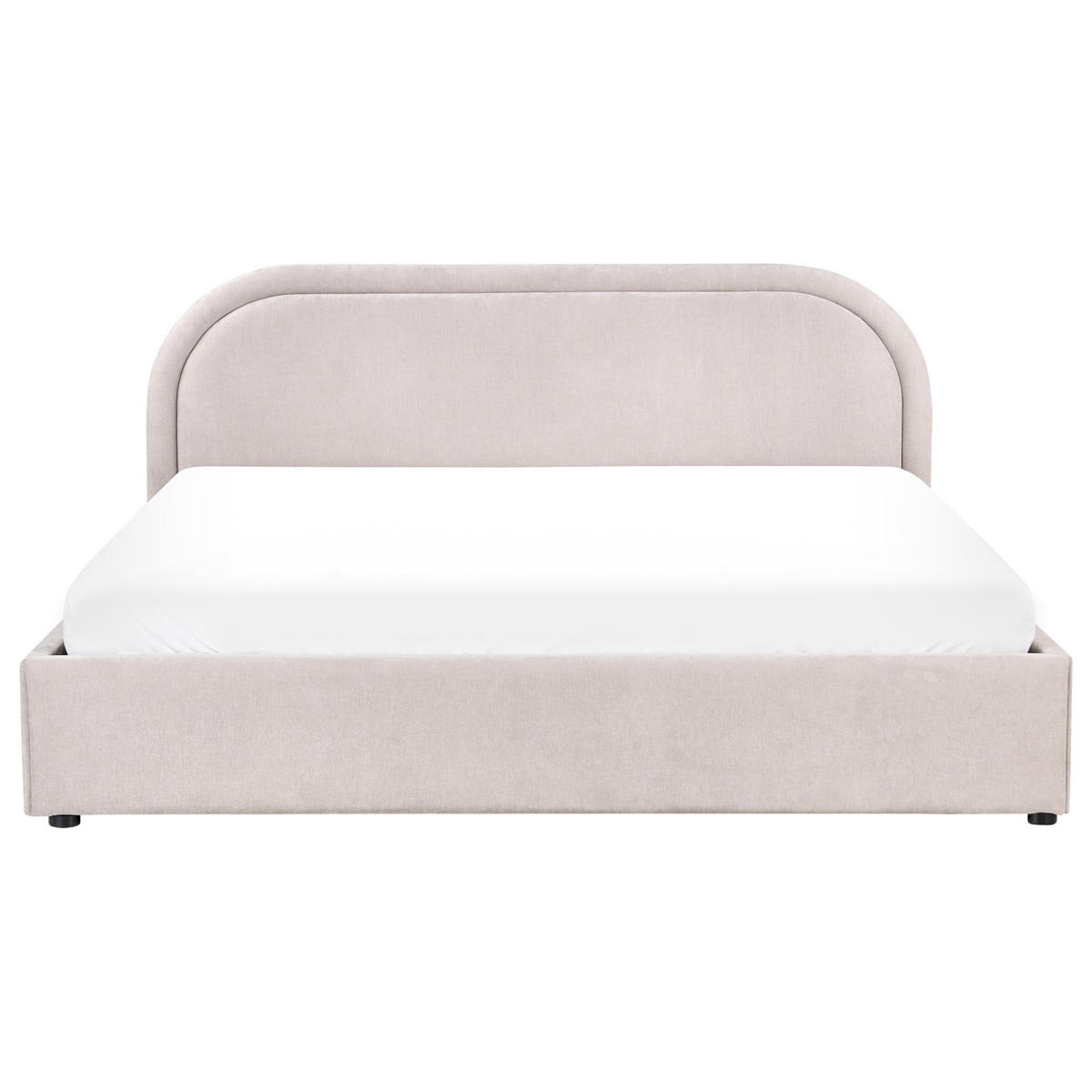 BETT mit Stauraum 180/200 cm Chenillegewebe Taupe Quillien - Taupe, Textil (180/200cm) - Beliani