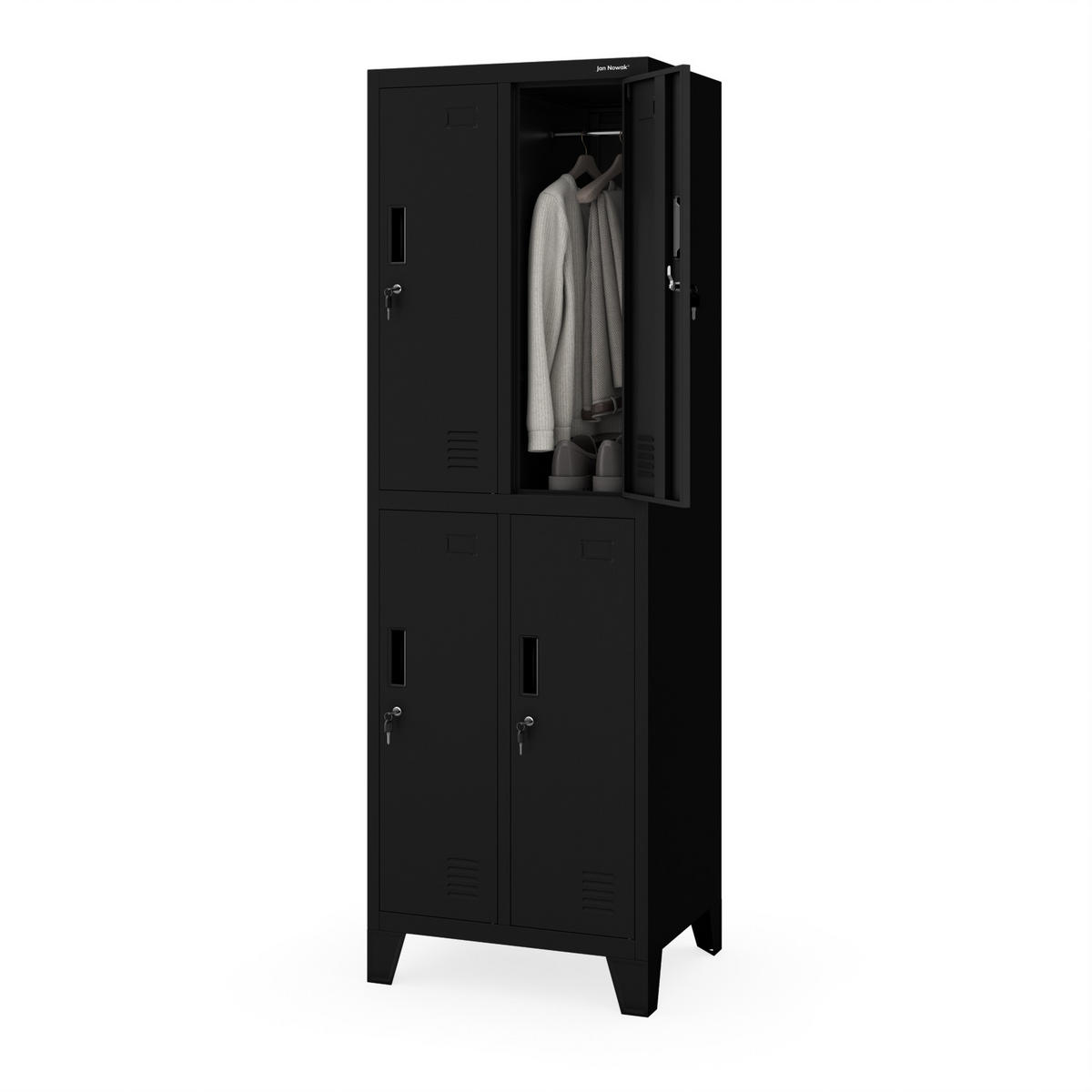 ARBEITSSCHUTZSCHRANK BARTEK 2 Plus - Schwarz, Metall (56/172/45cm)