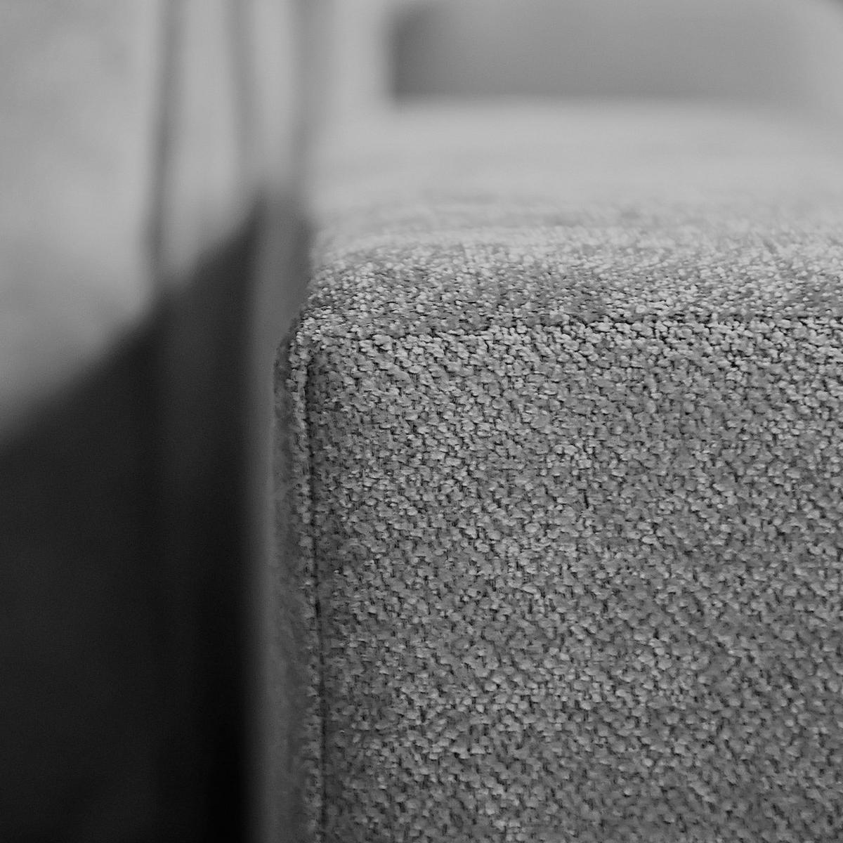 ECKSOFA Pablo ohne Schlaffunktion, mit abgerundeter Ottomane, links, Hellgrau, Velourstoff - Grau, Textil (319/196cm) - Beautysofa