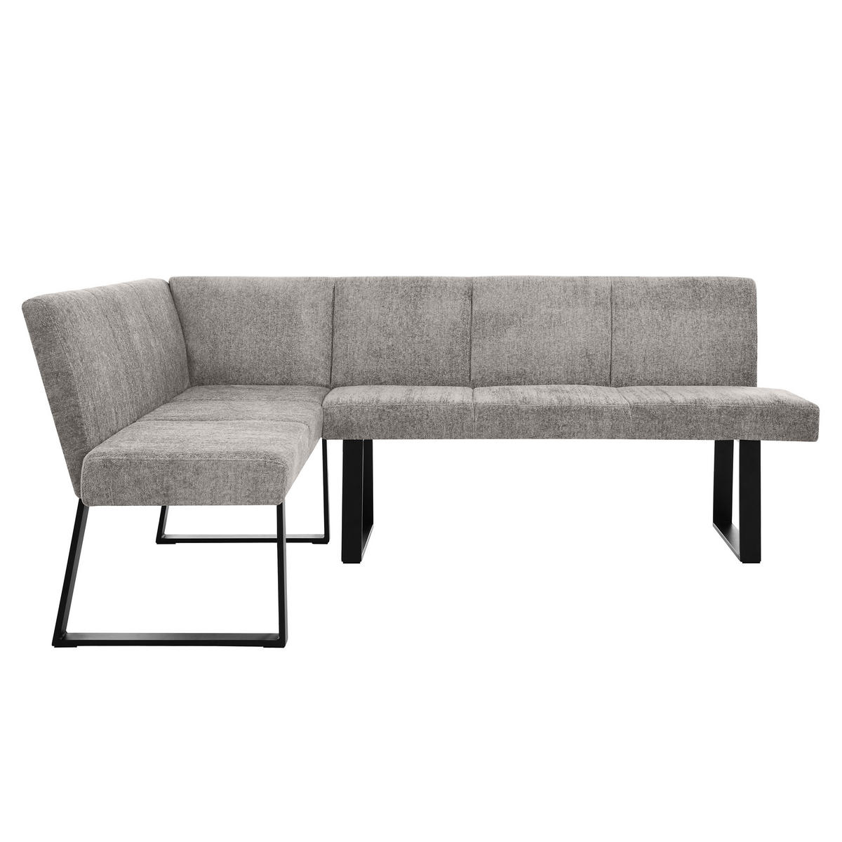 ECKBANK Velto 203x162 cm, mit Metallbeinen, Raven-Stoff, Cappuccino - Schwarz/Cappuccino, Metall (203/162cm) - Beautysofa