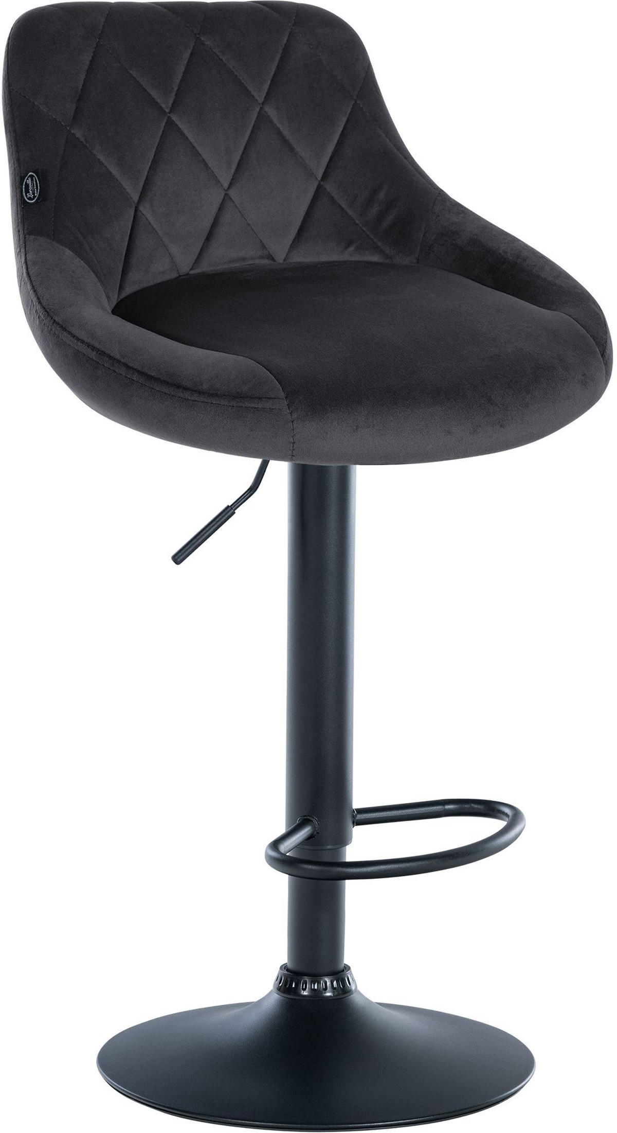 BARHOCKER Stoff dunkelgrau - Dunkelgrau/Schwarz, Textil/Metall (46/83/49cm) - CLP
