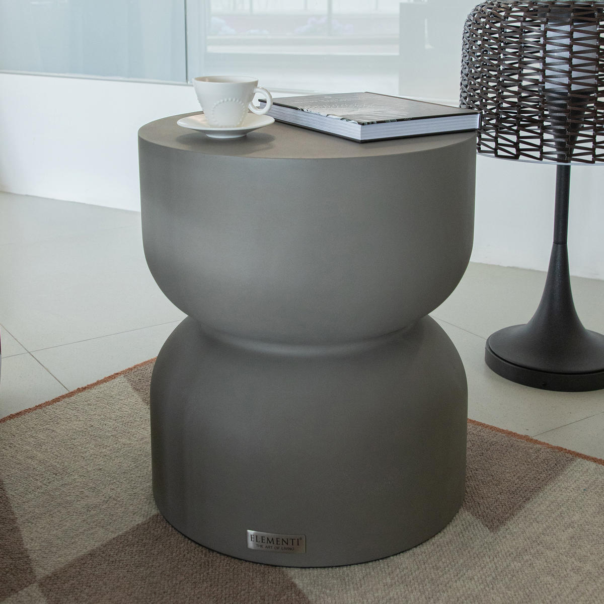 BEISTELLTISCH CHRONOS aus Beton 45 x 45 x 50 cm - Grau, Naturmaterialien (45/45/51cm) - Elementi