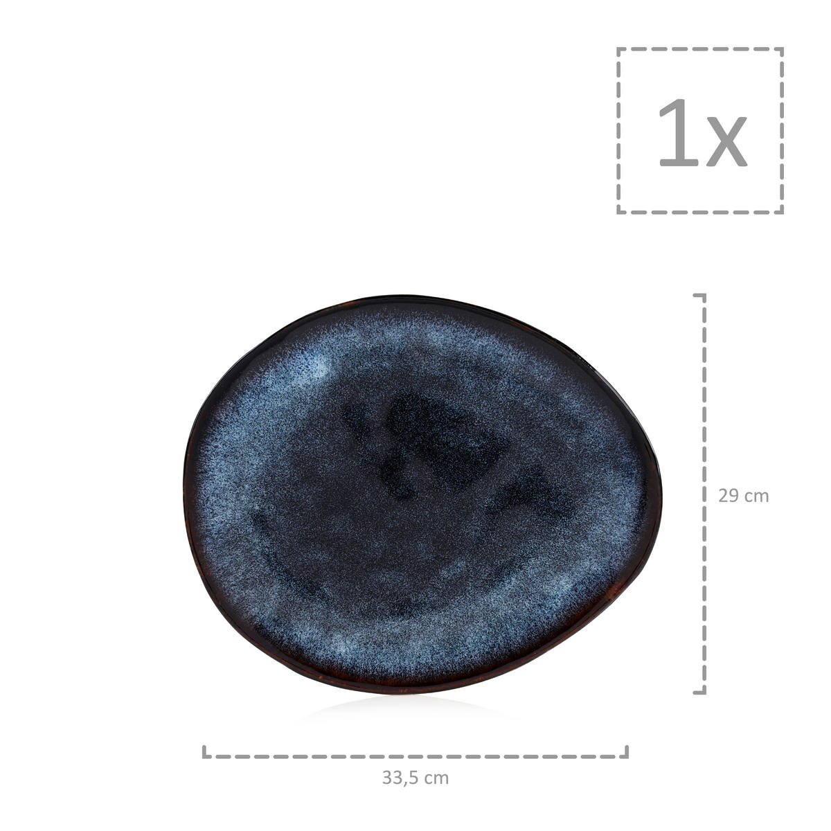 KOMBISERVICE TOKIO - 23 teilig aus Steingut - Dunkelblau, Keramik (37.5/33.5/40cm) - Sänger