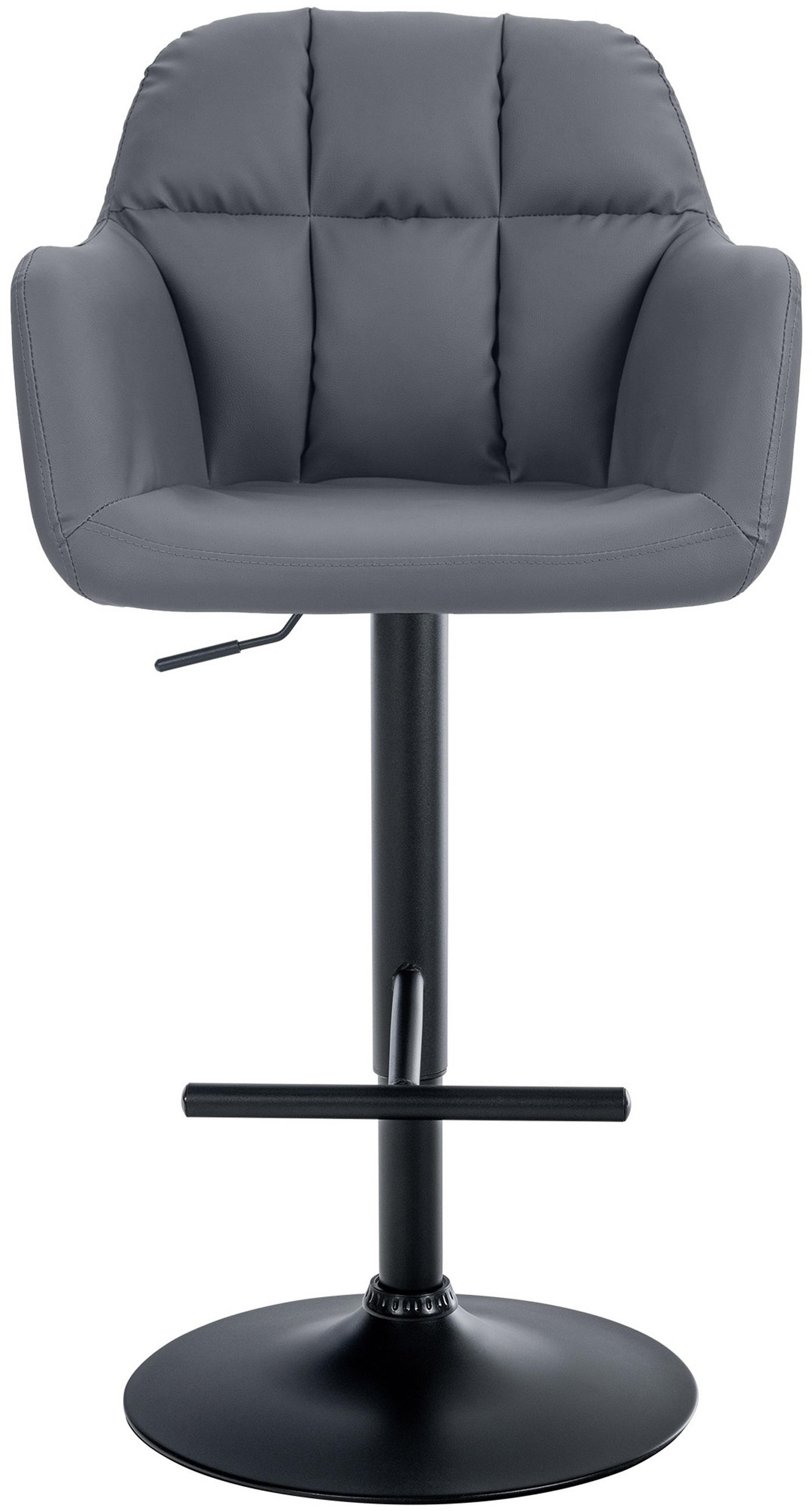 BARHOCKER Nardo Kunstleder schwarz grau - Schwarz/Grau, Kunststoff/Metall (57/118/59cm) - TPFLiving