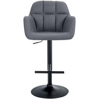 BARHOCKER Nardo Kunstleder schwarz grau - Schwarz/Grau, Kunststoff/Metall (57/118/59cm) - TPFLiving