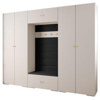 GARDEROBEN-SET 236,7/300/47 - Goldfarben/Schwarz, Holz/Kunststoff (300/236.7/47cm) - Abiks Möbel