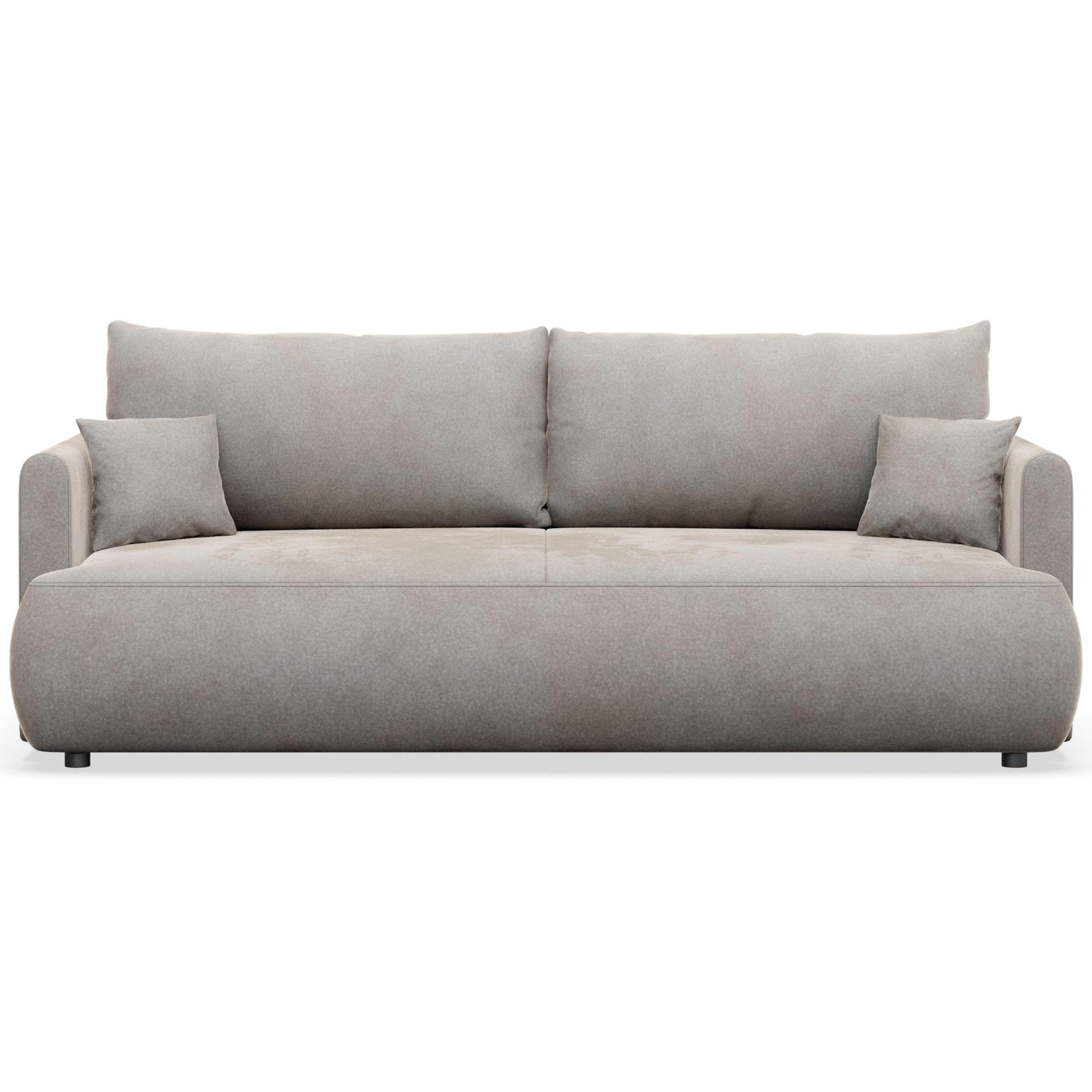 3-SITZER SOFA Ovo Mini Grau Velours Easy-Clean - Schwarz/Grau, Kunststoff/Textil (226/90/97cm) - Selsey