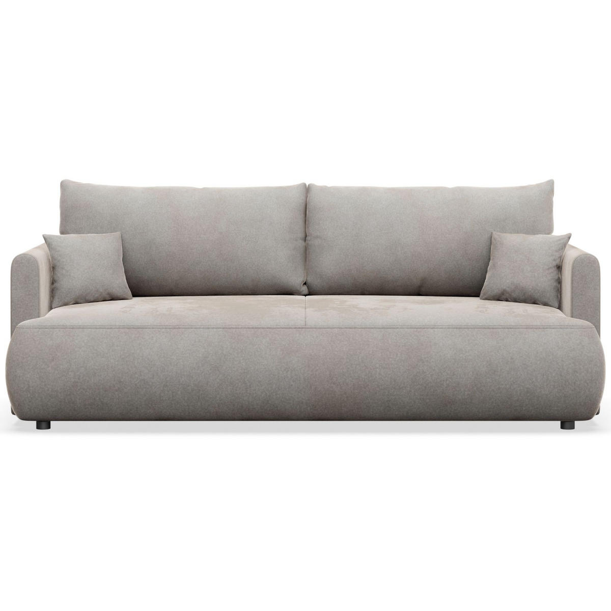 3-SITZER SOFA Ovo Mini Grau Velours Easy-Clean - Schwarz/Grau, Kunststoff/Textil (226/90/97cm) - Selsey