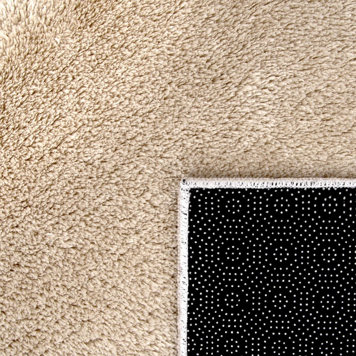 TEPPICH Kurzflor waschbar Unifarben Wohnzimmer schmutzabweisend Beige Rund 200D - Beige, Textil (200/200cm) - KADIMA DESIGN