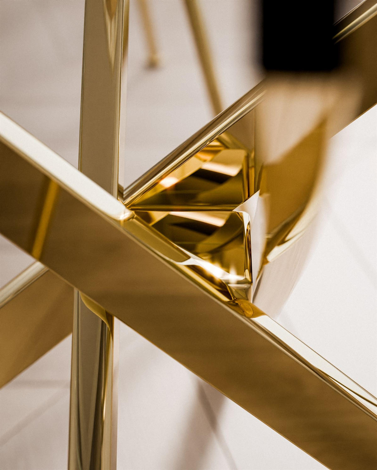 ESSTISCH BEIRA Runder Tisch 90 cm mit Glasplatte und Gold Tischbeine - Chromfarben/Goldfarben, Glas (90/90/72cm) - Lookway