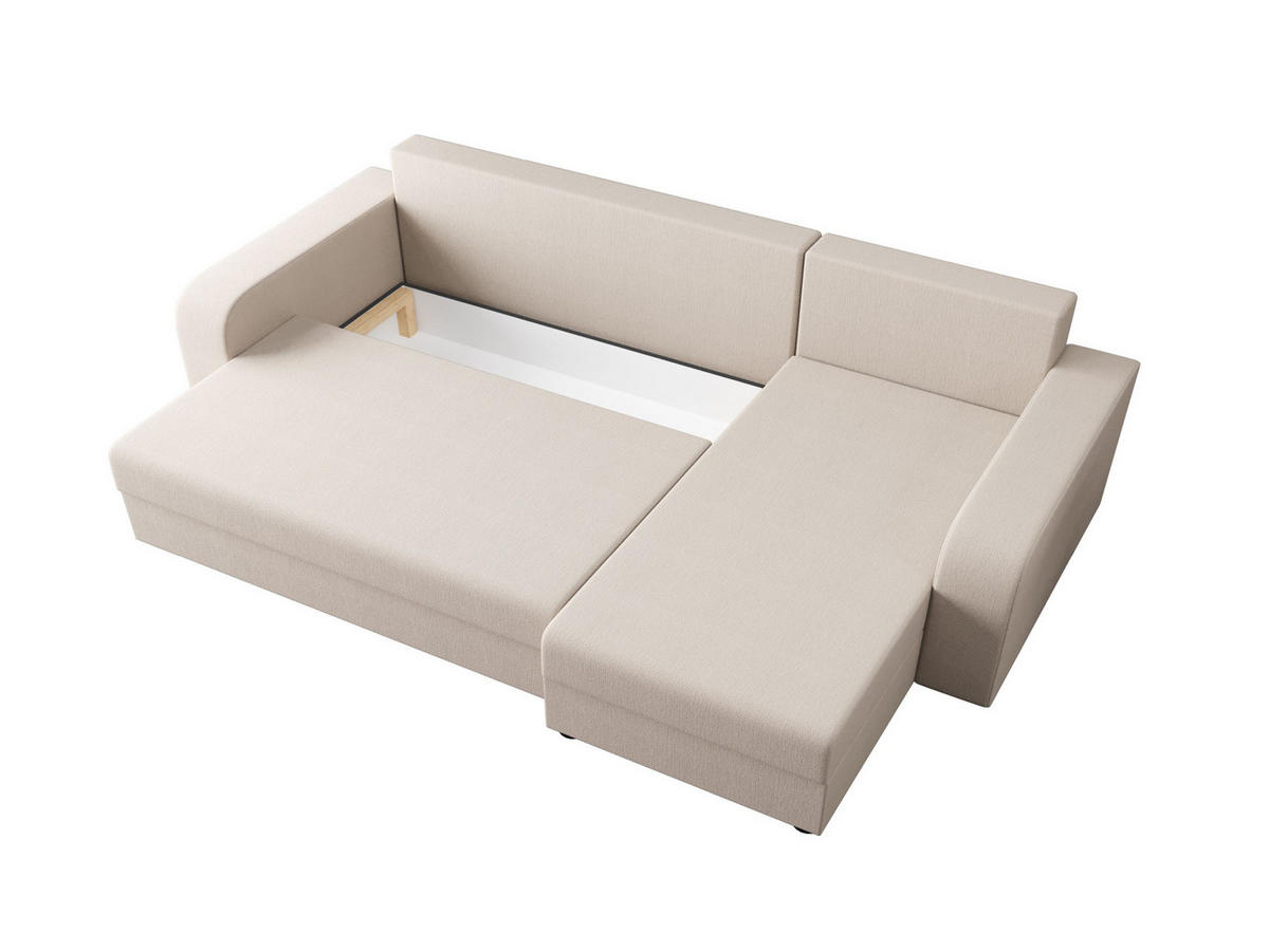 ECKSOFA HEWLET L BIS Cosmic 10 Rechts mit Schlaffunktion - Beige, Textil (240/140cm) - Bedante