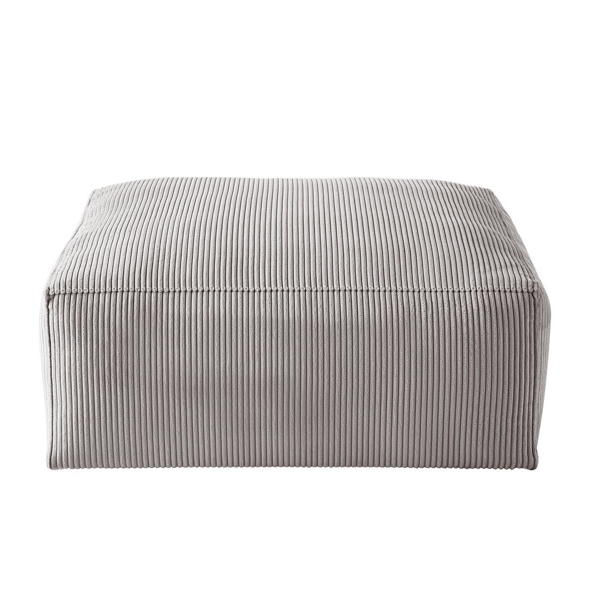 POLSTERHOCKER - Hellgrau/Schwarz, Kunststoff/Textil (92/42/92cm) - home24