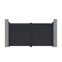 FLÜGELTOR - 300cm x 4.6cm - Aluminium - anthrazitgrau - VIAZO - Anthrazit, Metall (300/161cm) - Vente-Unique