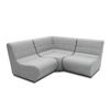 GARTENLOUNGE Set 3 Boudicca 179x80x179 mit Outdoorbezug in silber - Silberfarben, Kunststoff (179/80/179cm) - 58aufmkessel