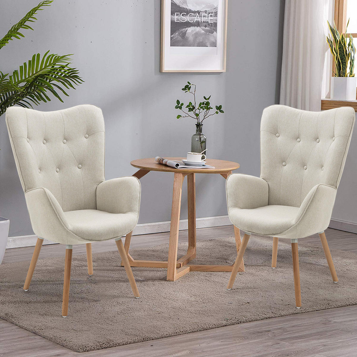 RELAXSESSEL 2er Set in Beige - Beige, Textil (68/106/73cm) - Meubles Cosy