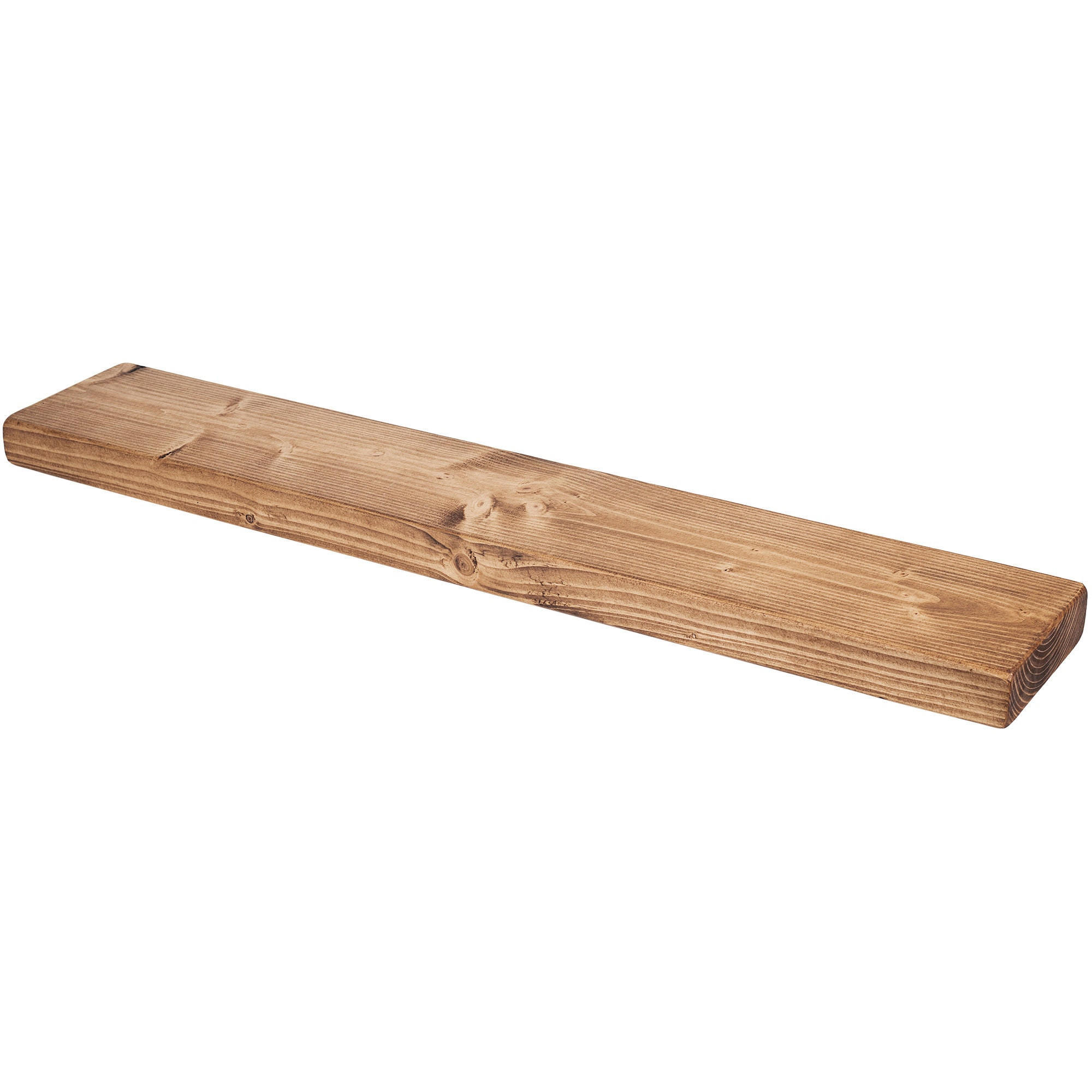 WANDREGAL rustikales 15/3,8/170 cm dunkle Eiche - Dunkelbraun, Holz (170/3.8/15cm)