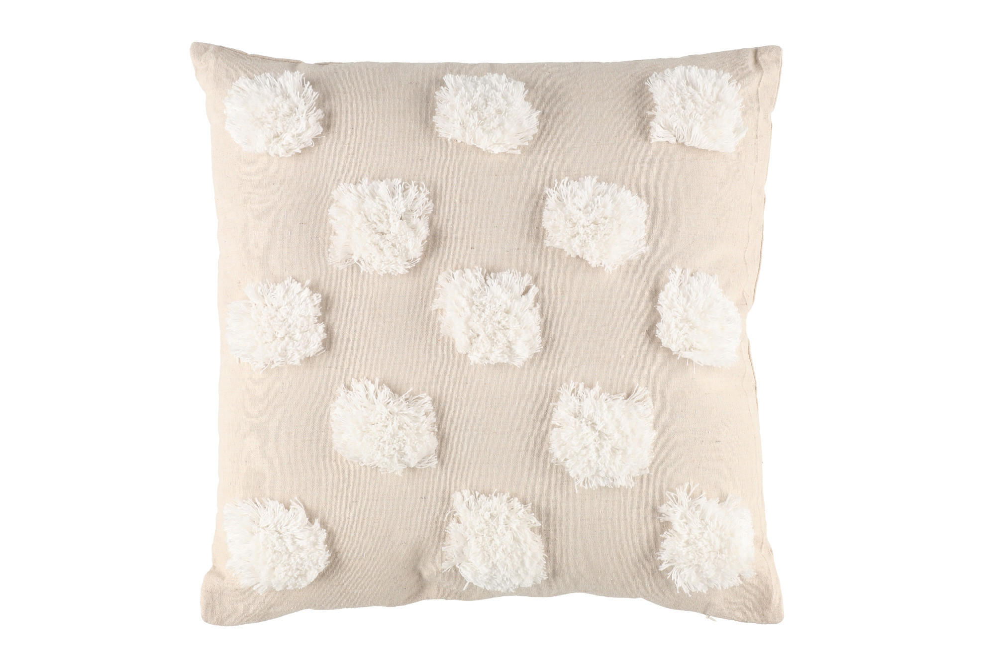 DEKOKISSEN Pompons 45/45 cm - Beige, Textil (45cm)