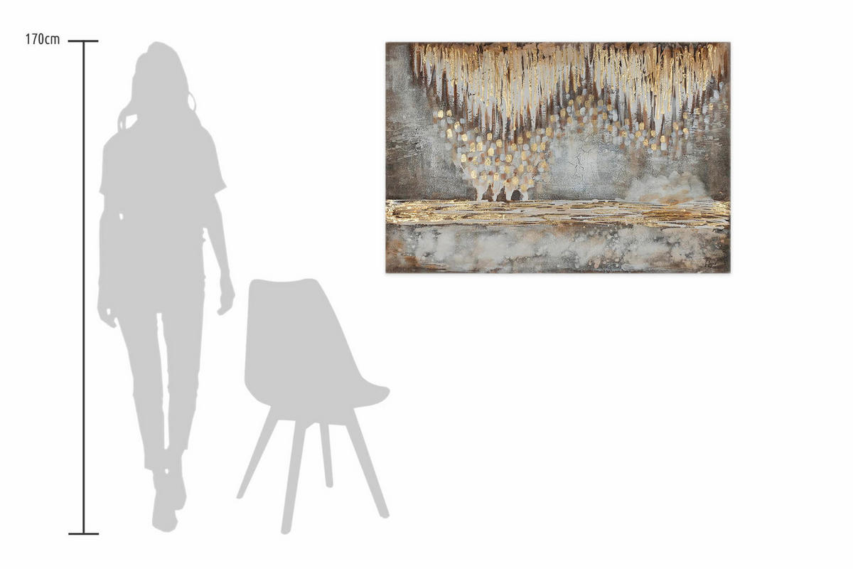 ÖLGEMÄLDE 120/80 cm - Beige/Braun, Holz/Textil (2.31/80cm) - KUNSTLOFT