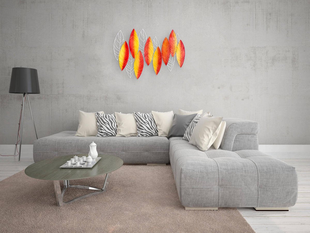 WANDDEKO Orange 117/82 cm - Orange, Metall (7.95/82/8cm) - KUNSTLOFT