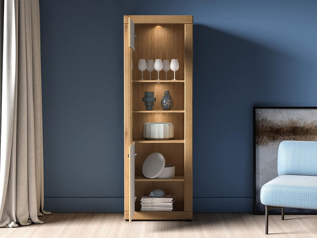 VITRINE – DORA 02 – 65 cm – Dora – Eichefarben - Eichefarben, Holzwerkstoff (65/195/40cm) - hi-markt
