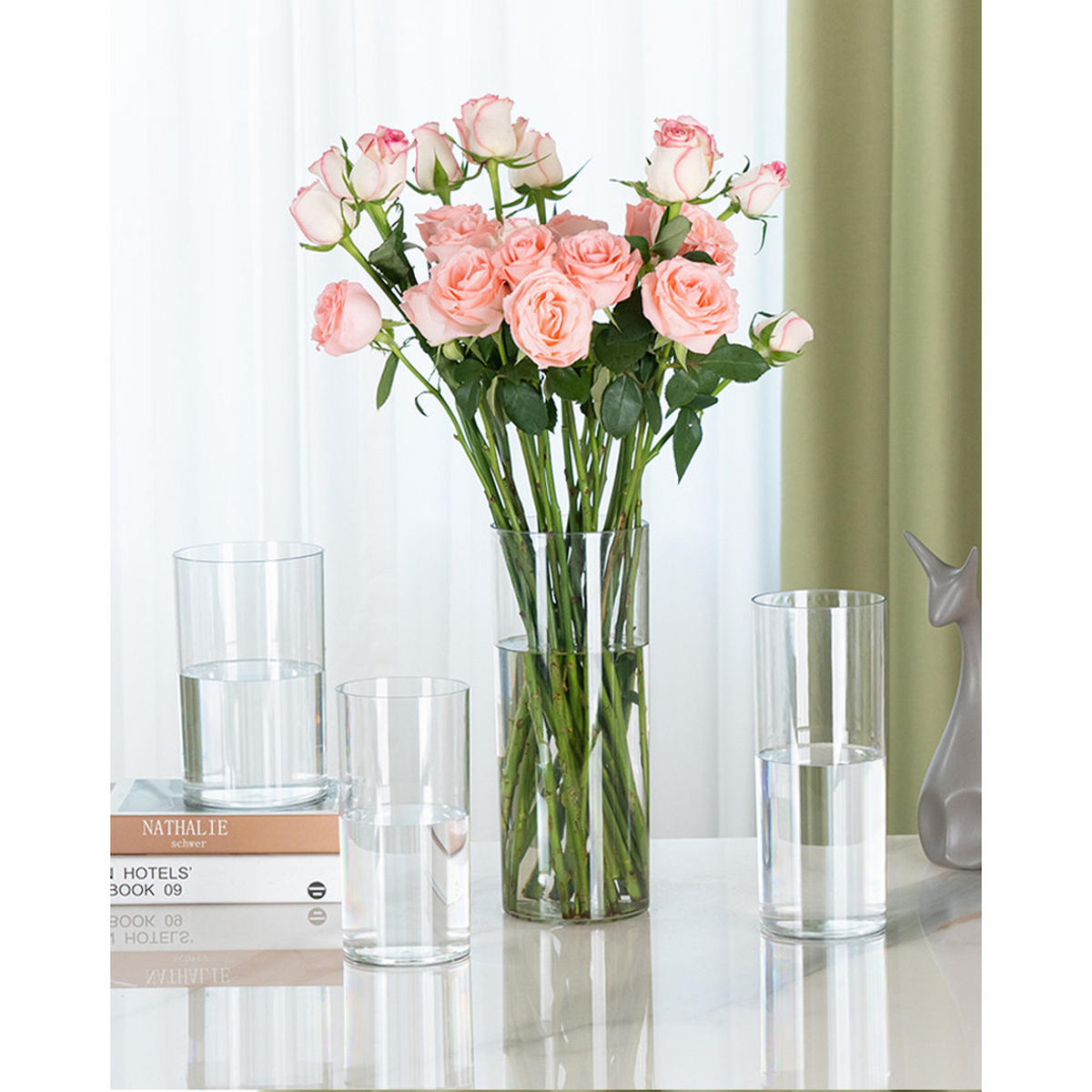 VASE 12*12*25CM - Transparent, Keramik (20cm) - LIBRATON