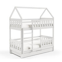 ETAGENBETT ELENA mit Bettkasten 80x190 cm Weiß - Weiß, Holz (80/190cm) - MASSENO