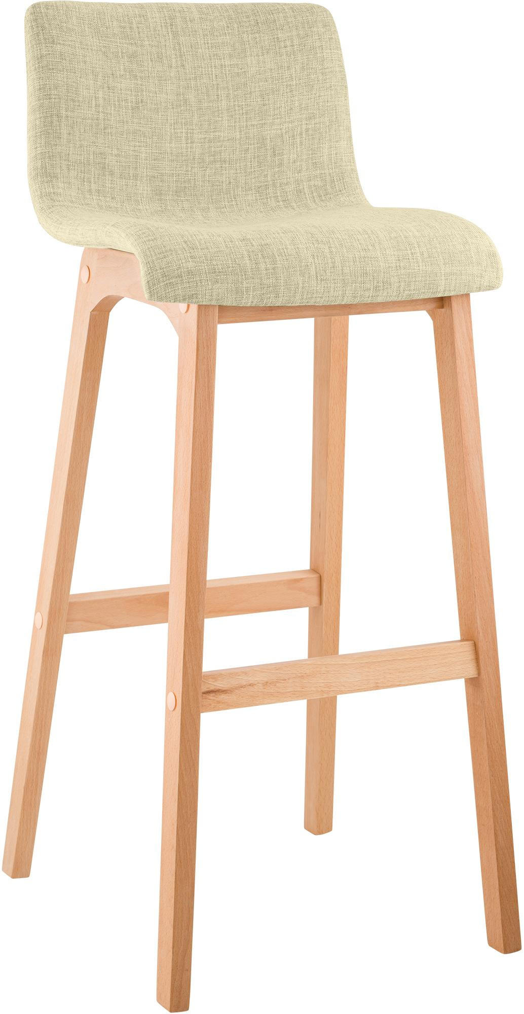 BARHOCKER Stoff Creme - Eukalyptusholzfarben/Creme, Holz/Textil (41/102/46cm) - CLP
