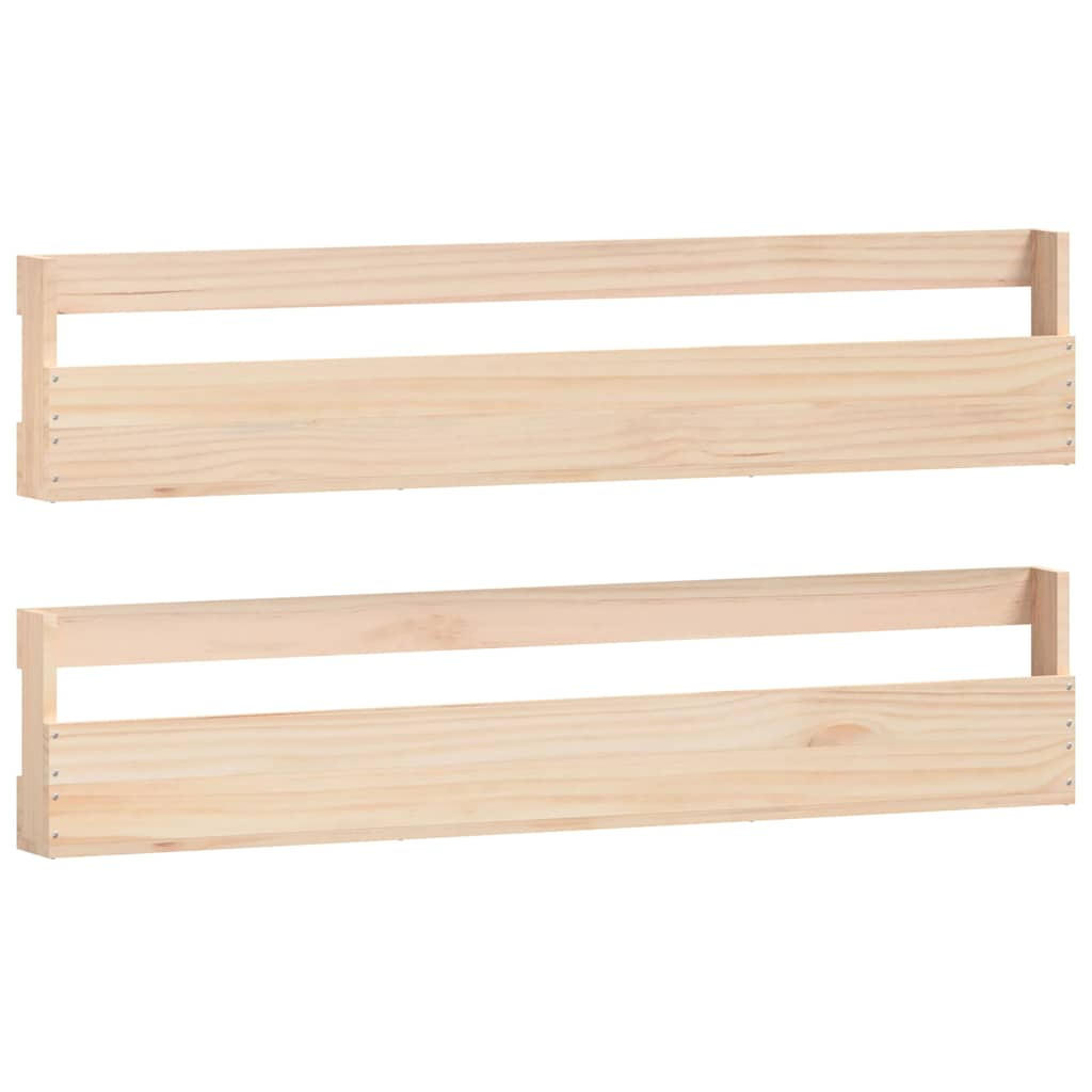 WAND-SCHUHREGALE 2 Stk. 110/9/23 Cm Massivholz Kiefer - Braun, Holz (110/23/9cm) - vidaXL