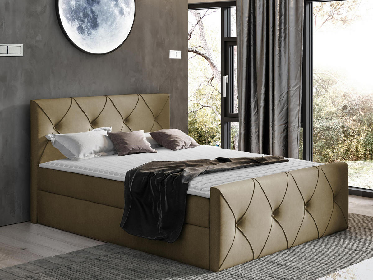 BOXBETT Crystal Lux - Beige, Holz (120/200cm) - MIRJAN24