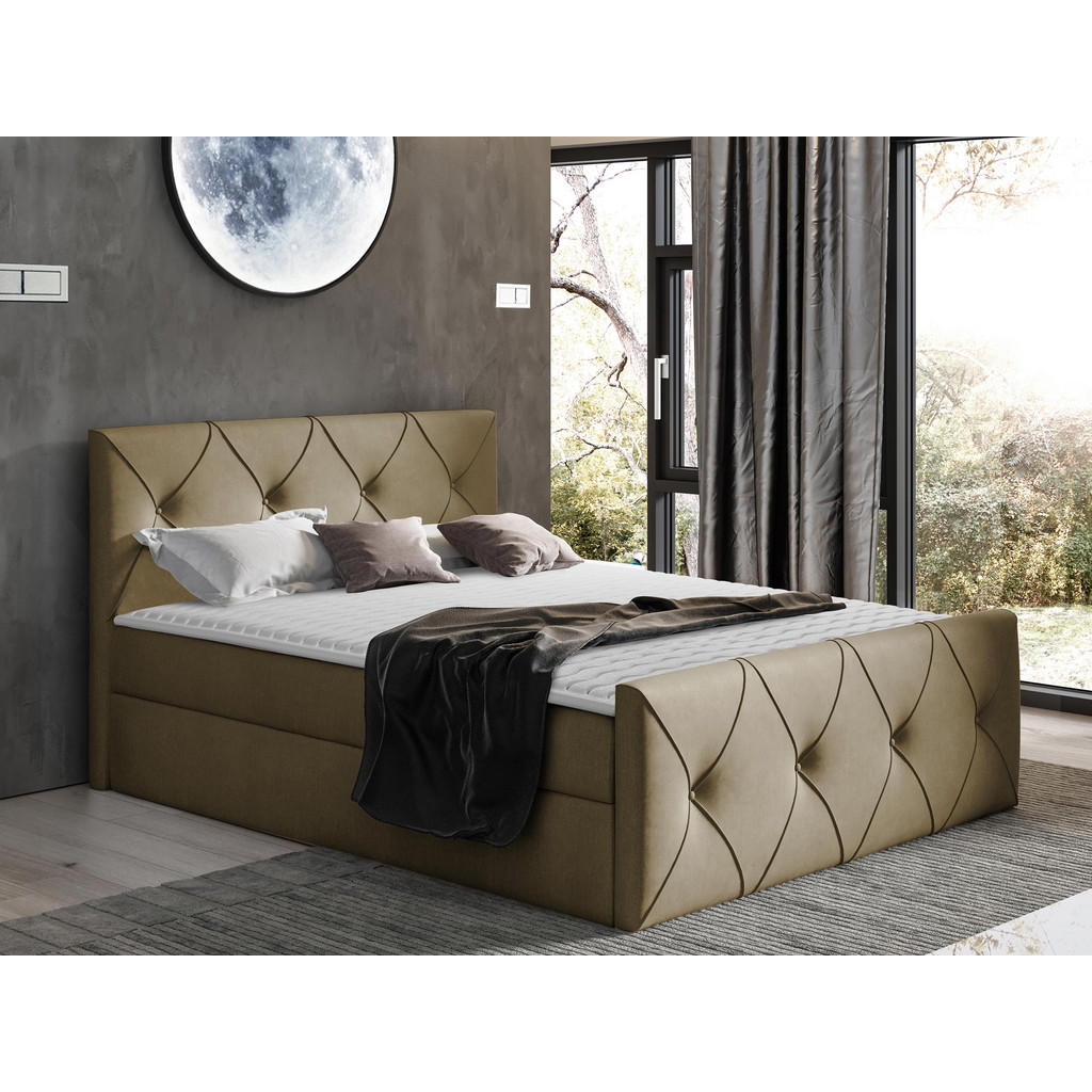 Thumbnail - Mirjan24 Boxbett, Beige, Holz, H3, 160x200 cm, Schlafzimmer, Betten, Boxspringbetten