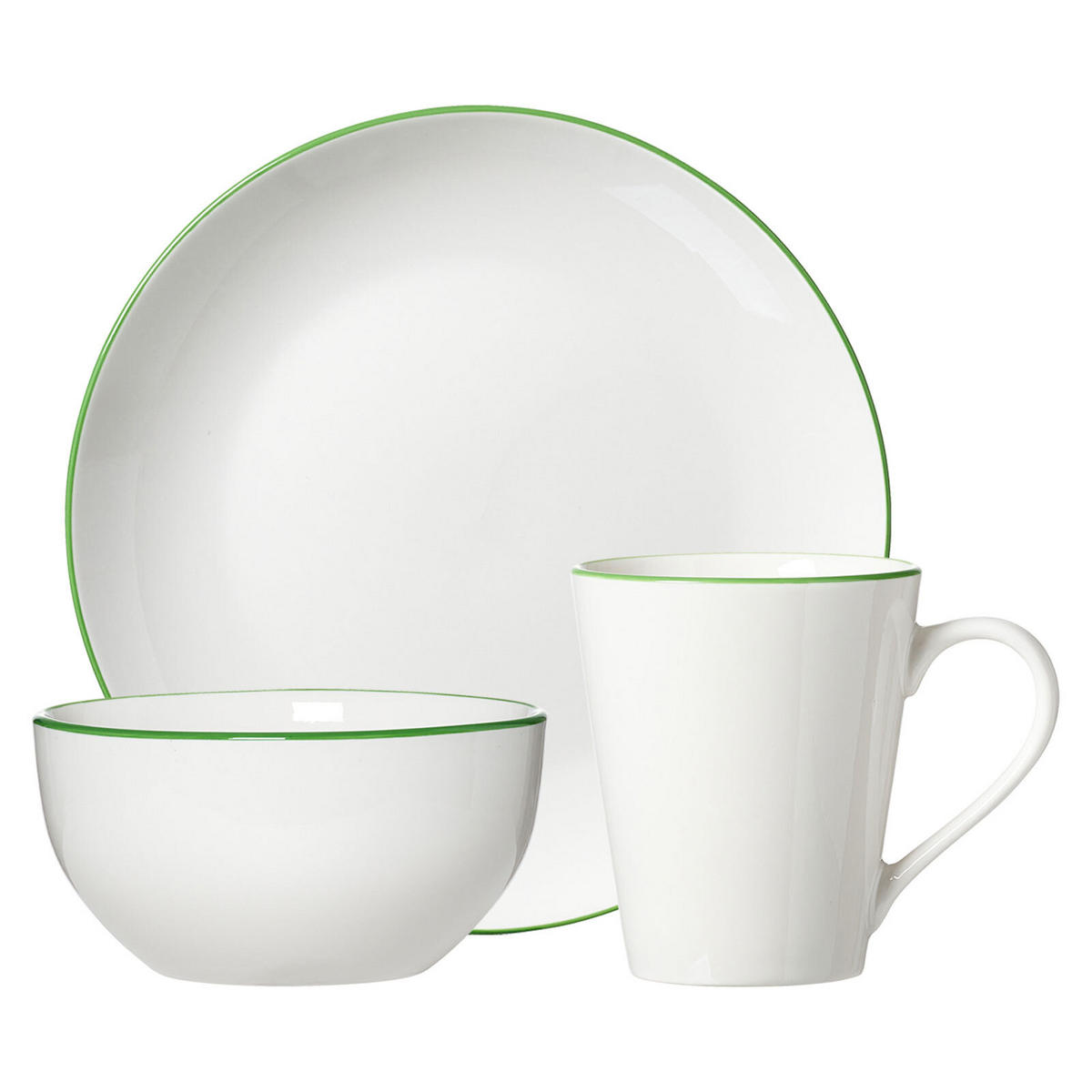 FRÜHSTÜCKS-SET Adela grün 18er Set - Grün, Keramik (1/1/1cm) - Ritzenhoff Breker