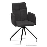 ARMLEHNSTUHL (4er-Set) Devaki 52x92x60 Schwarz/Anthrazit - Anthrazit/Schwarz, Kunststoff (60/92/52cm) - 58aufmkessel