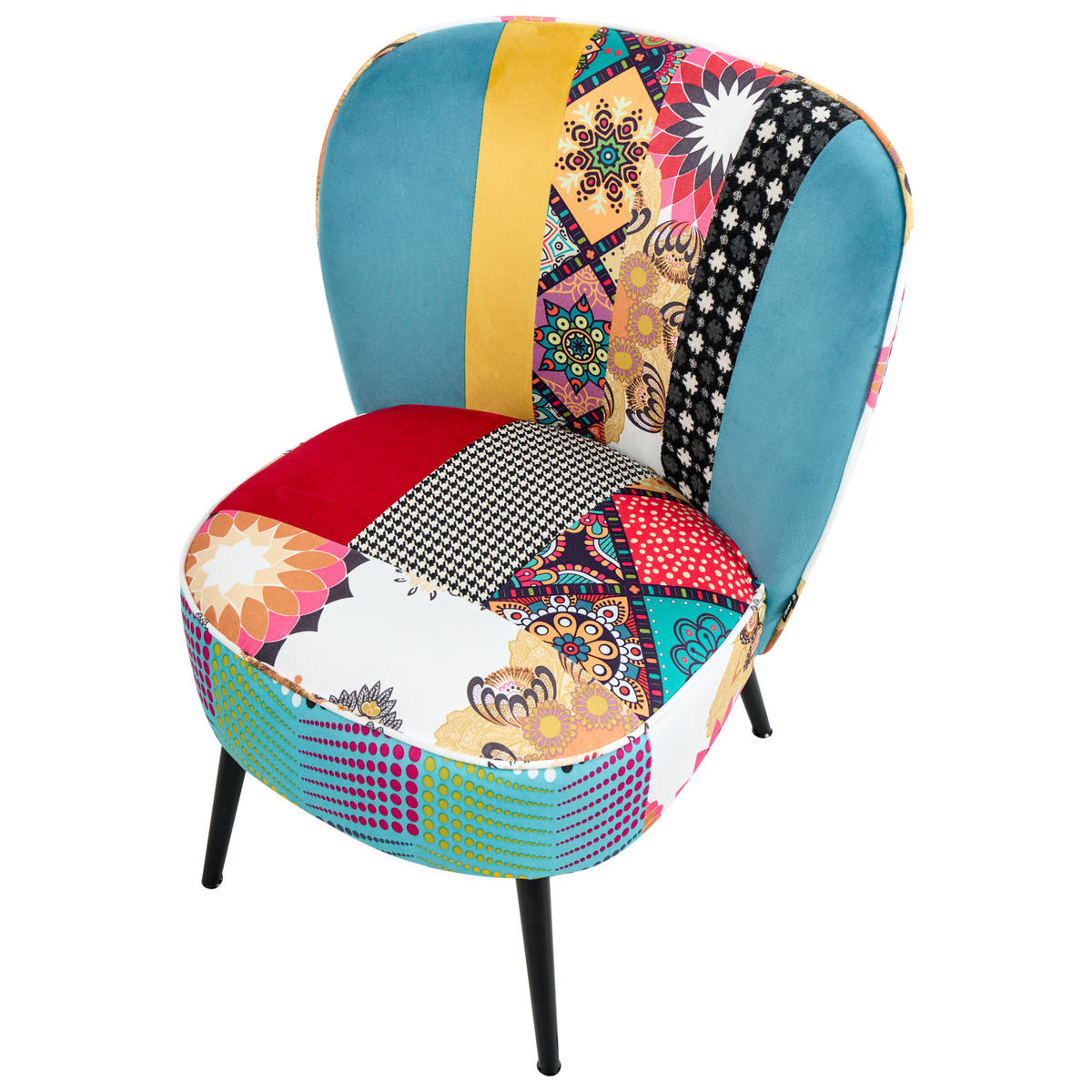 SESSEL Blau Voss - Blau/Multicolor, Textil (60/76/52cm) - Beliani