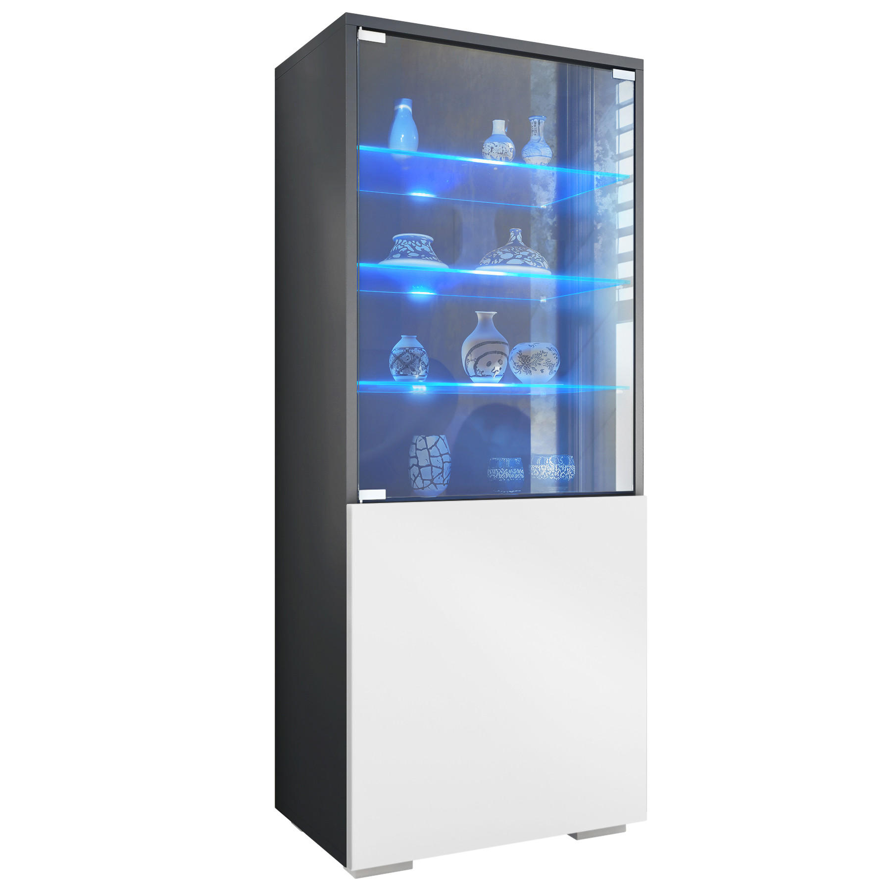 Vladon Vitrine Weiß 50x122.5x34.5 cm